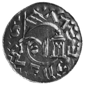 denar, Aw: Głowa w koronie i napis: S WRATS, Rw: Kapliczka, ręka i napis: S WENSEZLV, Cach 354