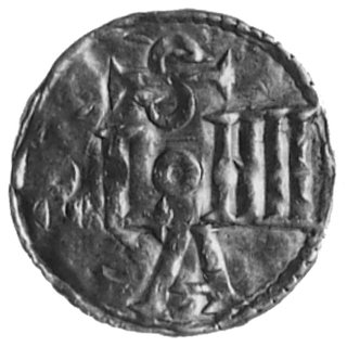 cesarz i król Otto III 983-1002, denar, Aw: Krzyż równoramienny, w polach 4 kulki i napis: SC COONIA, Rw:Poziomy napis S COLONIII A, Dbg 342c, 1.36 g.