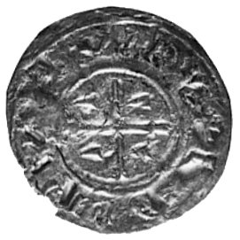 Święty Ładysław 1077-1096, denar, Aw: Krzyż, w p