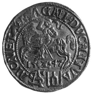 grosz na stopę polską 1547, Wilno, Aw: Popiersie