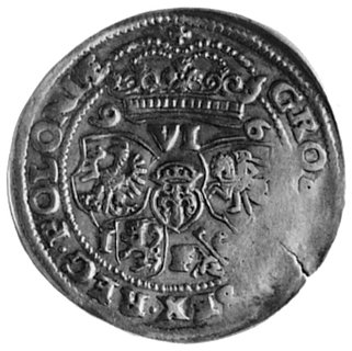 szóstak 1596, Lublin, Aw: Popiersie w koronie i napis, Rw: Tarcze herbowe i napis, Gum. 1150, Kurp. 1424 R5, T.50,niedobicie, bardzo rzadki typ monety