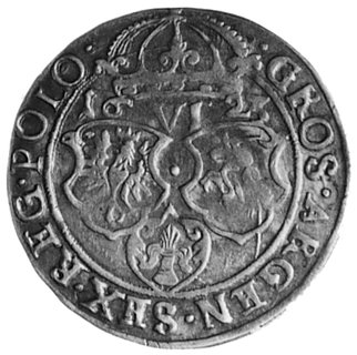 szóstak 1623, Bydgoszcz, Aw: Popiersie w koronie i napis, Rw: Tarcze herbowe i napis, Gum.1161, Kurp.1447 R1