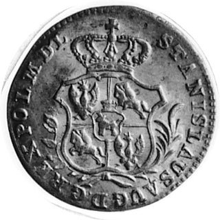 2 grosze srebrne 1766, Warszawa, Aw: Tarcze herbowe i napis, Rw: Napis, Plage 243, wyśmienity stan zachowania