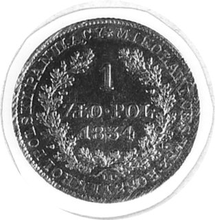 1 złoty 1834, Warszawa, j.w., Plage 80, bardzo dobry stan zachowania