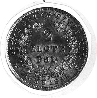 2 złote 1831, Warszawa, j.w., Plage 273, odmiana Pogoni bez pochwy