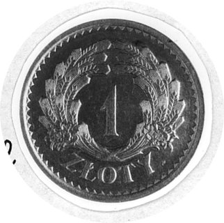 1 złoty 1928, Warszawa, bez napisu: PRÓBA, Parchimowicz P125a, wybito 15 sztuk, nikiel 7.03 g.