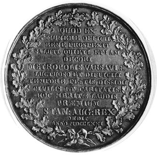 medal autorstwa Jana Filipa Holzhaeussera, wybity w 1771 r. na zlecenie króla i poświęcony StanisławowiLubomirskiemu w uznaniu jego zasług dla kraju