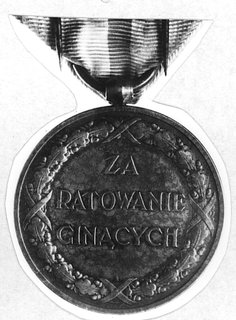 dyplom i medal Za Ratowanie Ginących przyznany 1