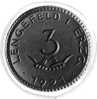Lengefeld (Saksonia) 1, 2 i 3 marki 1921, razem 3 sztuki, Menzel 8154/3, 8154/8, 8154/10