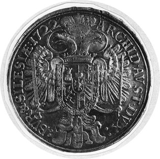 talar 1722, Wrocław, Aw: Popiersie i napis, Rw: Orzeł Habsburski i napis, Herinek 413, FbSg.867, Dav.l096, rzadki