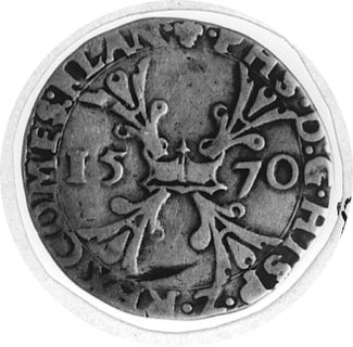 Flandria, 1/4 talara 1570, Aw: Krzyż Burgundzki, w otoku napis, Rw: Tarcza herbowa, w otoku napis, Delm.107 R2