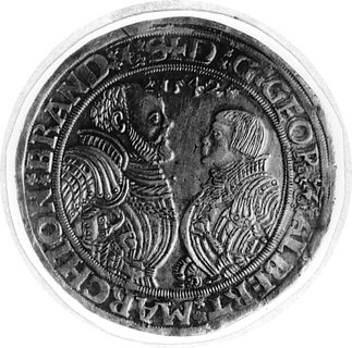 talar 1542, Aw: Popiersia Jerzego i Albrechta, u