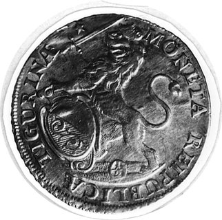 1/2 talara 1736, Aw: Lew trzymający miecz i tarczę herbową, w otoku napis, Rw: Widok miasta, HMZ 1135,Divo-Tobler 436.m.