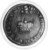 odbitka w srebrze dukata koronacyjnego 1742, Aw: Korona, w otoku napis, Rw: Napisy poziome