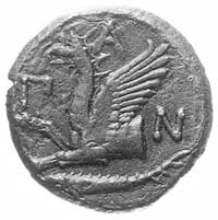 Pantikapea, brąz IV-III w. pne, Aw: Głowa Pana w