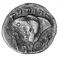 Rodos- diobol 304-167 pne, Aw: Głowa Heliosa na 