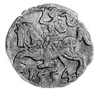 denar 1554, Wilno, Aw: Orzeł , Rw: Pogoń, Gum. 592, Kurp. 641 R4, T. 8.