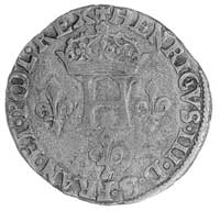 podwójny sol paryski 1582, typ II (28 septembre 1577), Aw: Monogram królewski i napis, Rw: Krzyż z..