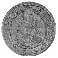 grosz 1577, Gdańsk, Aw: Półpostać Chrystusa i na