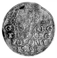 trojak 1598, Lublin, Aw: Popiersie w koronie i napis, Rw: Herby i napis, Kop. LIII L a-R-, Wal. LX..