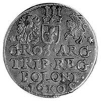 trojak 1602, Kraków, Aw: Popiersie w koronie i n
