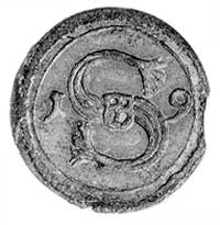 denar 1619, Kraków, Aw: Monogram, Rw: Tarcze her