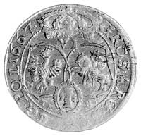 szóstak 1667, Bydgoszcz, Aw: Popiersie w koronie i napis, Rw: Tarcze herbowe i napis, Gum. 1716, K..