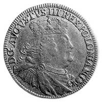 trojak 1754, Lipsk, Aw: Popiersie w koronie i napis, Rw: Tarcza herbowa i napis, Kop. 326 II 2b-RR-.