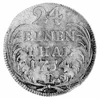 1/24 talara 1754, Lipsk, Aw: Tarcza herbowa, Rw: Wieniec i napis, Kop. 287 IV 1a, Merseb. 1768, st..