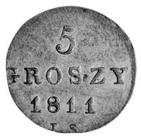 5 groszy 1811, Warszawa, Aw: Tarcza herbowa, Rw: Napis, Plage 95, literki IS, moneta wybita na 1/2..