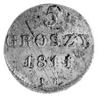 5 groszy 1811, Warszawa,j.w., ciekawa odmiana z małymi literkami IB nie notowana w katalogu Plageg..