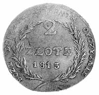 2 złote 1813, Zamość, Aw: Napis, Rw: Dwie gałązki i napis, Plage 126, moneta w dobrym stanie zacho..
