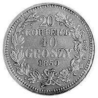 20 kopiejek=40 groszy 1850, Warszawa, j.w., Plag