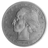 50 złotych 1972, Warszawa, Głowa Fryderyka Chopina w/g maski pośmiertnej J.B.Clesingera, bez napis..
