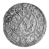 szeląg 1575, Ryga, Aw: Duży herb Rygi i napis, R