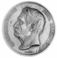 medal sygnowany A. Barre- poświęcony Aleksandrowi Fredro, Aw: Popiersie w prawo, poniżej sygn. A.B..