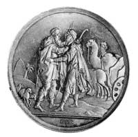 medal alegoryczny XIX w., Aw: Dwaj witający się 