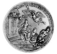 medal sygn. N.V. Swinderen wybity z okazji 25-lecia Pokoju Utrechckiego w 1738 r., Aw: Siedem ukor..