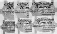 1/2, 1, 2, 5, 10 i 20 marek 24.02.1920 wydane przez Magistrat, Jabł.4033-4038