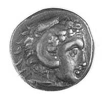 Macedonia- Aleksander III 336-323, drachma men. Amphipolis, Aw: Głowa Heraklesa w skórze lwa w pra..