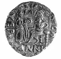 Vologases IV 147-191, tetradrachma (Seleukia), Aw: Popiersie w tiarze w lewo, z prawej litera B, R..