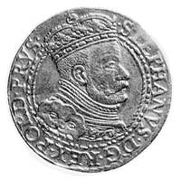 dukat 1586, Gdańsk, Aw: Popiersie w koronie i napis, Rw: Herb Gdańska i napis, H-Cz. 770 R1, Fr. 3..