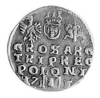 trojak 1597, Lublin, Aw: Popiersie w koronie i napis, Rw: Herby i napis, Kurp. 964 R, Wal. LXXIV.4..
