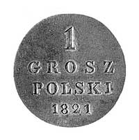 1 grosz 1821, Petersburg, Aw: Dwugłowy orzeł, Rw: Nominał, nowe bicie z 1859 roku.