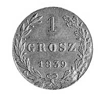 1 grosz 1839, Warszawa, Aw: Orzeł carski, Rw: No