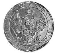 1 1/2 rubla = 10 złotych 1835, Petersburg, j.w., Plage 321, rzadkie w tym stanie zachowania.