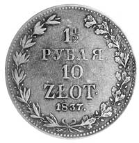 1 1/2 rubla = 10 złotych 1837, Warszawa, j.w., Plage 333.