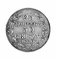 25 kopiejek = 50 groszy 1850, Warszawa, j.w., Plage 388.