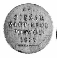 ciężarek podwójnego złotego 1817, Warszawa, Aw: Dwugłowy orzeł, Rw: Napis, Plage 289.