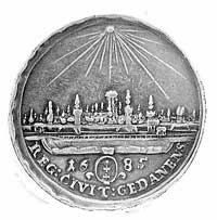 medal Jana III Sobieskiego autorstwa J. Höhna-jun., 1685 r., Aw: Popiersie w wieńcu laurowym w pra..
